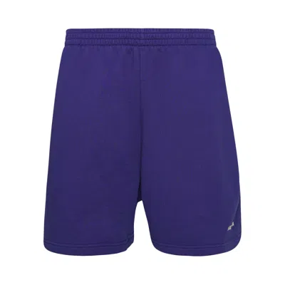 BALENCIAGA BALENCIAGA LOGO PRINT SHORTS 'INDIGO/DIRTY WHITE'