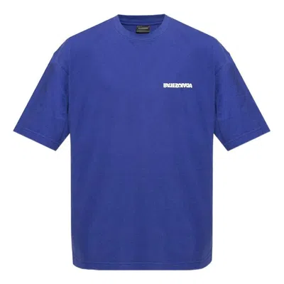 BALENCIAGA Balenciaga Logo T-Shirt Medium Fit 'Indigo'