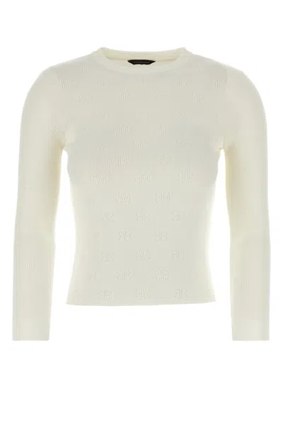 BALENCIAGA BALENCIAGA IVORY WOOL BLEND SWEATER