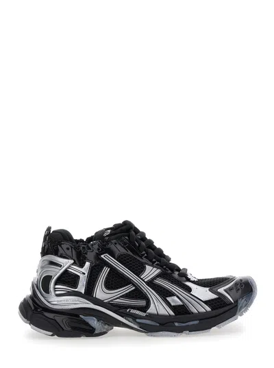 BALENCIAGA BALENCIAGA MEN 'RUNNER' BLACK LOW TOP SNEAKERS WITH LOGO EMBROIDERY IN MESH AND TECH FABRIC MAN