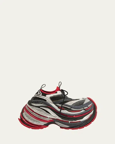 BALENCIAGA MEN'S WORN-EFFECT PLATFORM SNEAKERS