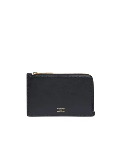 BALENCIAGA WOMEN'S ENVELOPE LONG COIN AND CARD HOLDER IN BLACK