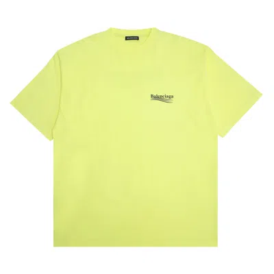 BALENCIAGA BALENCIAGA OVERSIZED LOGO T-SHIRT 'FLUO YELLOW/BLACK'
