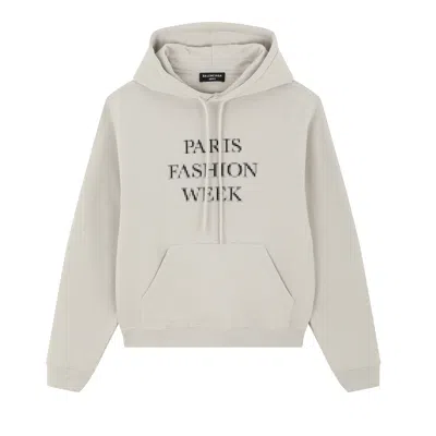 BALENCIAGA BALENCIAGA PARIS FASHION WEEK CROPPED HOODIE 'CEMENT GREY/BLACK'