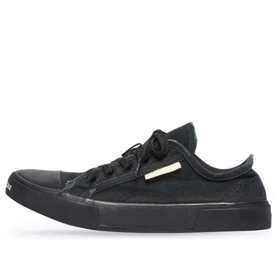 BALENCIAGA Balenciaga Paris Low Top Sneakers 'Black Destroyed Cotton and Black Rubber'