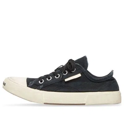 BALENCIAGA Balenciaga Paris Low Top Sneakers 'Black Destroyed Cotton and White Rubber'