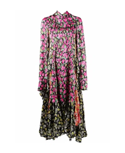 BALENCIAGA BALENCIAGA ASYMMETRIC HEM PATCHED LONG DRESS