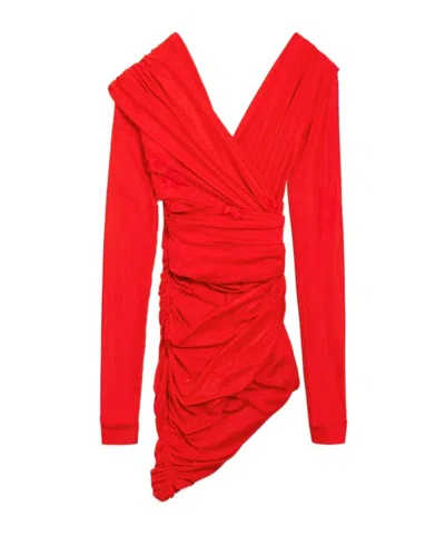 BALENCIAGA BALENCIAGA LONG-SLEEVE GATHERED DRESS