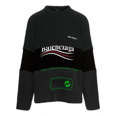 BALENCIAGA Balenciaga Political Campaign Ribbed Panelled Sweater 'Grey'