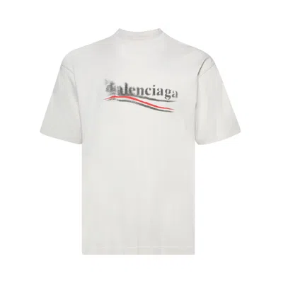 BALENCIAGA BALENCIAGA POLITICAL STENCIL T-SHIRT 'ECRU/BLACK'