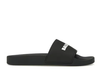 BALENCIAGA POOL SLIDE (WOMEN'S) SNEAKERS IN BLACK/WHITE