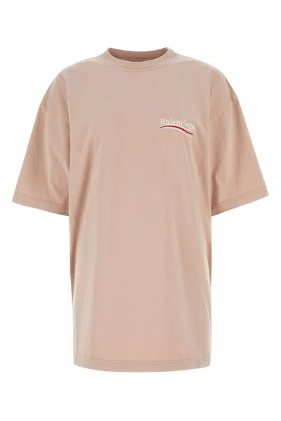 BALENCIAGA POWDER PINK COTTON OVERSIZE T-SHIRT