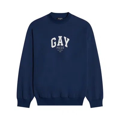 BALENCIAGA BALENCIAGA PRIDE 2021 CREWNECK 'NAVY/WHITE/GREY'