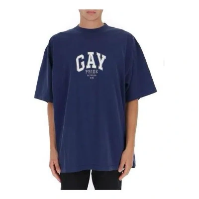 BALENCIAGA Balenciaga Pride T-Shirt Boxy Fit 'Navy'