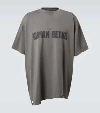 BALENCIAGA DISTRESSED COTTON JERSEY T-SHIRT