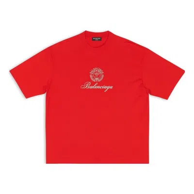 BALENCIAGA Balenciaga Qixi Crest T-Shirt Medium Fit 'Red'