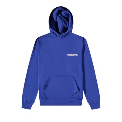 BALENCIAGA BALENCIAGA REVERSE BACK LOGO HOODIE 'INDIGO/DIRTY WHITE'