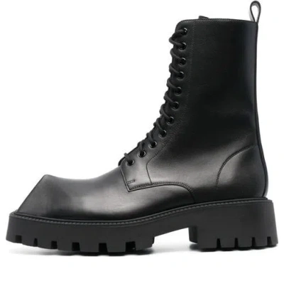 BALENCIAGA Balenciaga Rhino 25mm Lace Up Boots 'Black Smooth Calfskin'