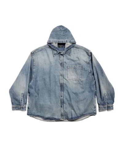 BALENCIAGA BALENCIAGA COLLARED LONG-SLEEVE DENIM SHIRT