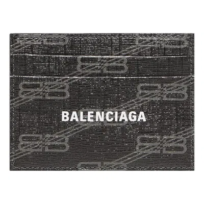 BALENCIAGA Balenciaga Signature Card Holder Bb Monogram Coated Canvas 'Black'