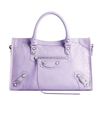BALENCIAGA WOMEN'S LE CITY BAG SMALL IN LIGHT PURPLE