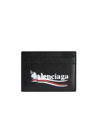 BALENCIAGA BALENCIAGA POLITICAL STENCIL LOGO PRINTED CARD HOLDER
