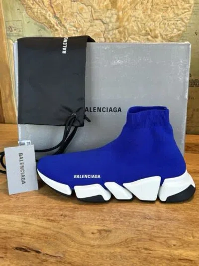 BALENCIAGA BALENCIAGA SPEED 2.0 KNIT SOCK SNEAKER BLUE 617239 SZ 43