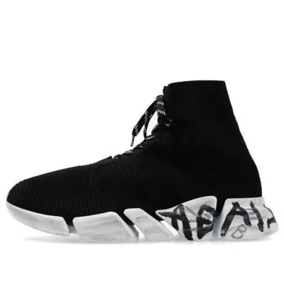 BALENCIAGA Balenciaga Speed 2.0 Lace Up Sneakers 'Black Recycled Knit and White Sole Unit'