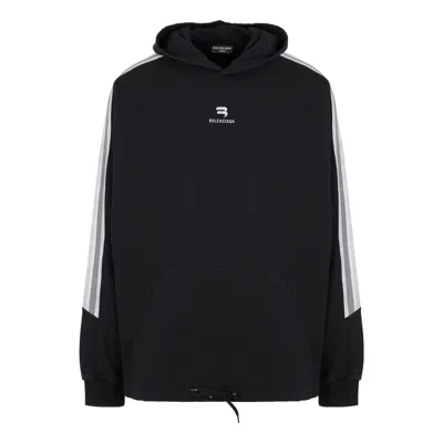 BALENCIAGA Balenciaga Sporty B Striped SLeeve Hoodie Oversized 'Black White'