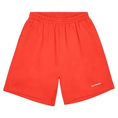 BALENCIAGA BALENCIAGA SWEATSHORTS 'BRIGHT RED/WHITE'