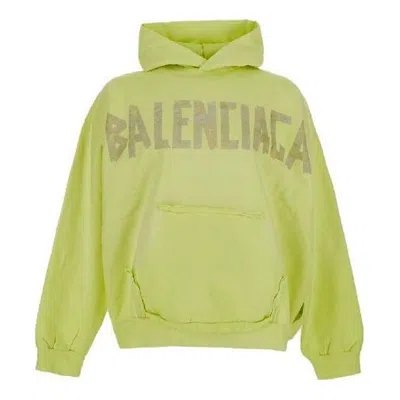 BALENCIAGA Balenciaga Tape Type Ripped Pocket Hoodie Oversized 'Fluo Yellow'