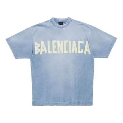 BALENCIAGA Balenciaga Tape Type T-shirt Medium Fit 'Faded Blue'