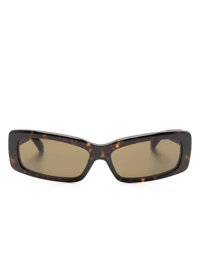 BALENCIAGA TORTOISESHELL RECTANGLE-FRAME SUNGLASSES