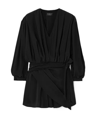 BALENCIAGA BALENCIAGA TIE DETAILED DRAPED DRESS