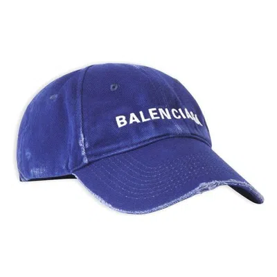BALENCIAGA Balenciaga Visor Logo Cap 'Blue White'