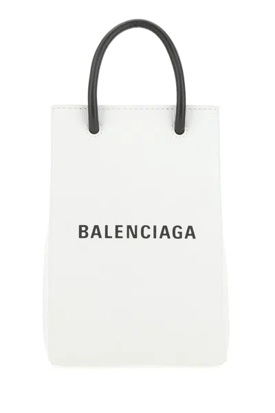 BALENCIAGA WHITE LEATHER PHONE CASE