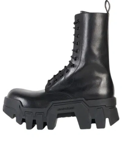 BALENCIAGA (WMNS) Balenciaga Bulldozer Lace Up Boot 'Black Vegetal Calfskin'