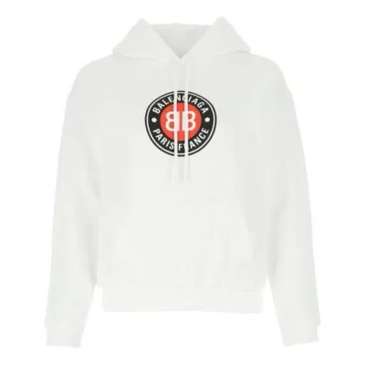 BALENCIAGA (WMNS) Balenciaga Casual Cotton hooded Long Sleeves Hoodie White