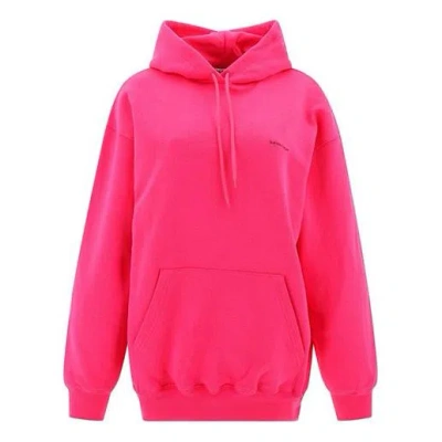 BALENCIAGA (WMNS) Balenciaga Classic Logo Minimalistic Solid Color Hoodie Pink