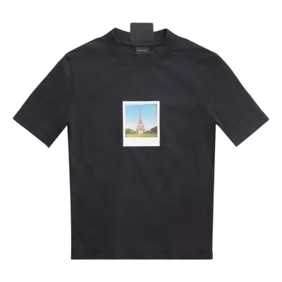 BALENCIAGA (WMNS) Balenciaga Paris By Day Tight Small Fit T-Shirt 'Black Faded'