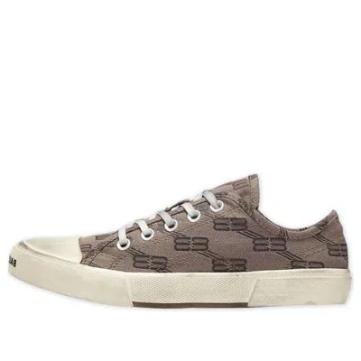 BALENCIAGA (WMNS) Balenciaga Paris Low Top Sneakers 'Tan BB Monogram Cotton and White Rubber'