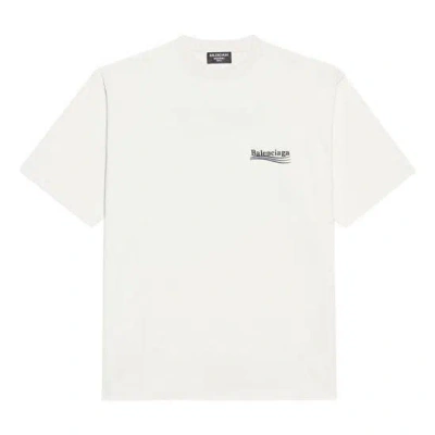 BALENCIAGA (WMNS) Balenciaga Political Campaign Large Fit Embroidery Round-neck 'White'