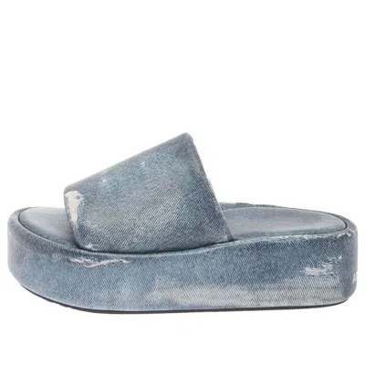 BALENCIAGA (WMNS) Balenciaga Rise Sandals 'Denim Print Leather'
