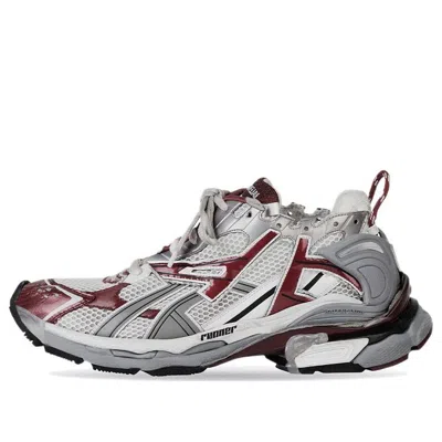 BALENCIAGA (WMNS) Balenciaga Runner Sneakers 'Grey Burgundy Mesh and Nylon'