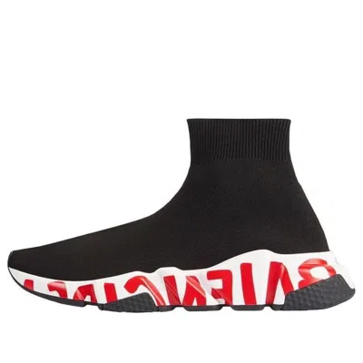 BALENCIAGA (WMNS) Balenciaga Speed Trainer 'Midsole Graffiti - Black Red'