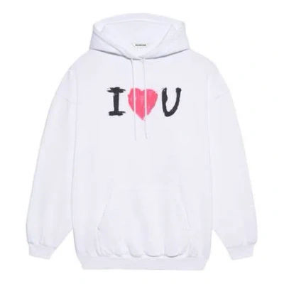BALENCIAGA (WMNS) Balenciaga SS21 Printing Hoodie White