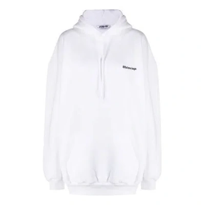 BALENCIAGA (WMNS) Balenciaga SS21 Small Label Logo Cotton Hoodie White