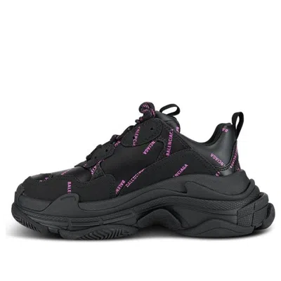 BALENCIAGA (WMNS) Balenciaga Triple S Sneaker 'All Over Logo - Black Pink'