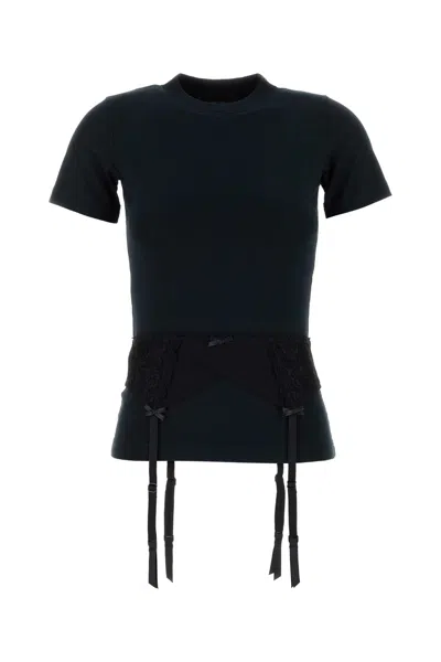 BALENCIAGA BALENCIAGA WOMEN BLACK STRETCH COTTON T-SHIRT