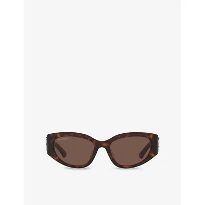 BALENCIAGA WOMENS BROWN BB0324SK CAT EYE-FRAME ACETATE SUNGLASSES